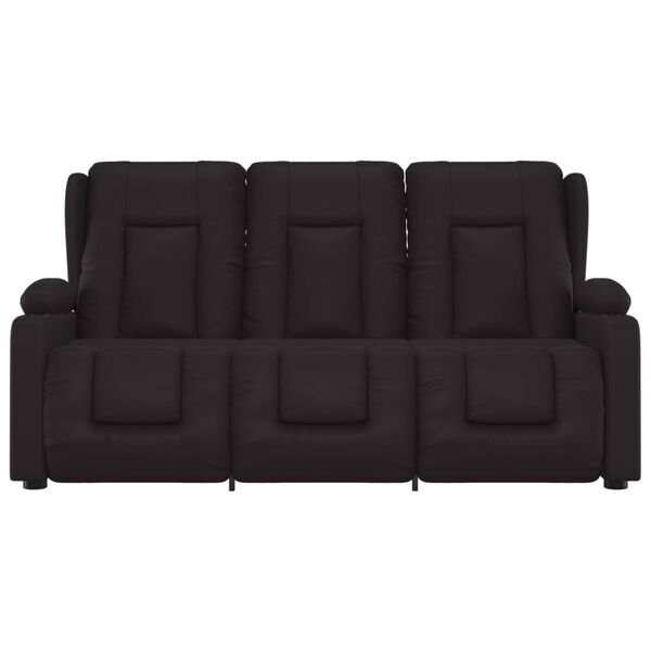vidaXL Poltrona massagens 3 lug. reclin&aacute;vel sup. copo couro art. preto