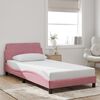 vidaXL Estrutura de cama com cabeceira Dover 100x200 cm veludo rosa