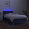 vidaXL Cama box spring c/ colch&atilde;o e LED 80x200 cm tecido azul