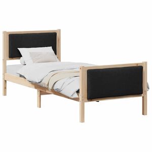vidaXL Estrutura da Cama com cabeceira Preto 75 x 190 cm tecido