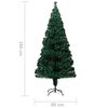 vidaXL Árvore de Natal artificial com suporte 180 cm fibra ótica verde