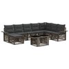 vidaXL Conjunto de Sof&aacute; de Jardim 9 unid. Cinza e Cinza Escuro vime PE