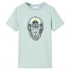 T-shirt para crian&ccedil;a com riscas menta-claro 140