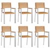 vidaXL ConjuntodeJantarparaJardim 7 pcs Madeira de teca sólida