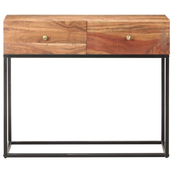 vidaXL Mesa consola 90x35x75 cm madeira de ac&aacute;cia &aacute;spera