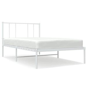 vidaXL Estrutura de cama sem colch&atilde;o com cabeceira 75x190 cm branco