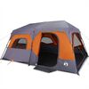 vidaXL Tenda familiar 9 p. liberta&ccedil;&atilde;o r&aacute;pida imperme&aacute;vel cinza/laranja