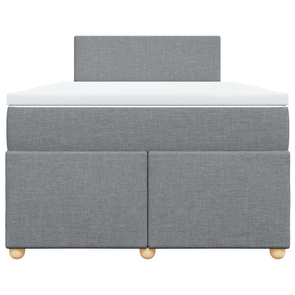 vidaXL Cama com molas/colch&atilde;o 120x200 cm tecido cinza-claro