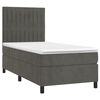 vidaXL Cama box spring c/ colch&atilde;o/LED 90x190 cm veludo cinzento-escuro