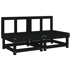 vidaXL Sof&aacute;s de centro para jardim 2 pcs madeira de pinho maci&ccedil;a preto