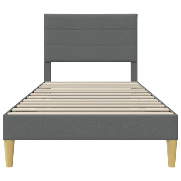vidaXL Estrutura da Cama com cabeceira Cinza Escuro 90 x 190 cm tecido