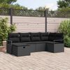 vidaXL Conjunto de Sof&aacute; de Jardim com almofada 6 pcs Preto vime PE