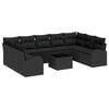 vidaXL Conjunto de Sof&aacute;s 10 unid. 9 lugar Preto vime PE