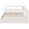vidaXL Cama com estante sem colch&atilde;o 140x190 cm pinho maci&ccedil;o branco