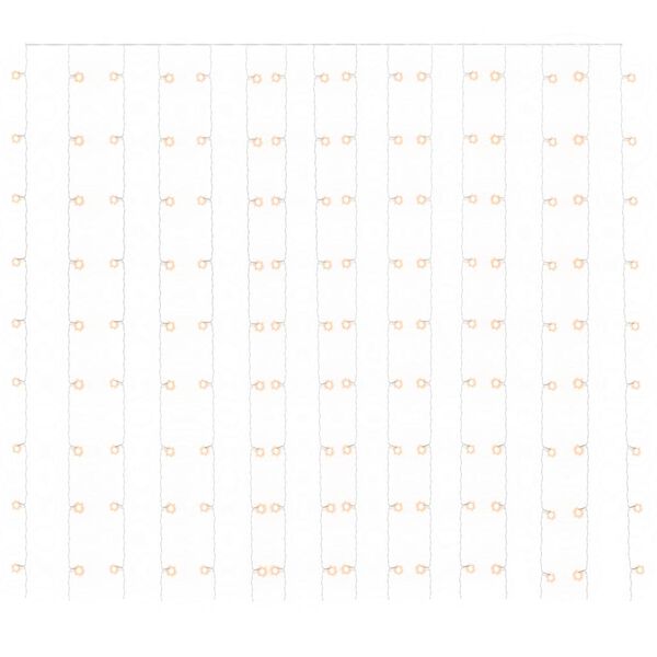 vidaXL Cortina ilumina&ccedil;&atilde;o 300 luzes LED 3x3 m 8 fun&ccedil;&otilde;es branco quente