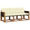 vidaXL Conjunto de Sof&aacute;s para Exterior 3 pcs Natural e Creme