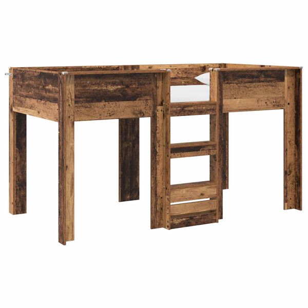 vidaXL Beliche para Crian&ccedil;as com colch&atilde;o Madeira antiga 100 x 200 cm