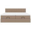 vidaXL Estrutura de cama otomana com colch&otilde;es cappucino 160x200 cm