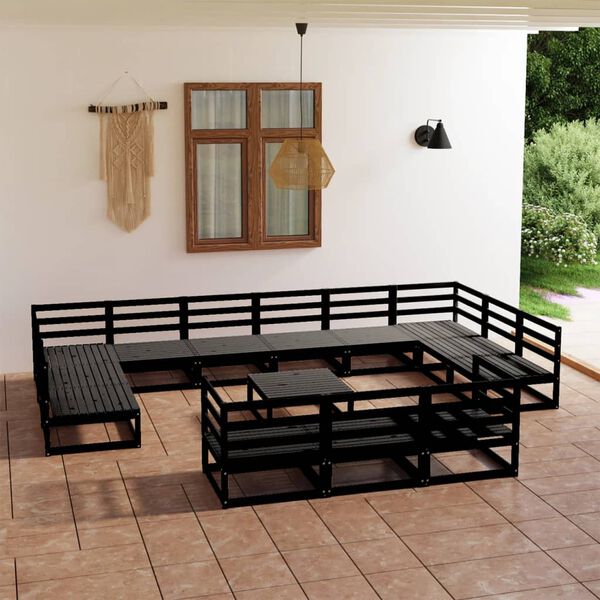 vidaXL 14 pcs conjunto lounge de jardim pinho maci&ccedil;o