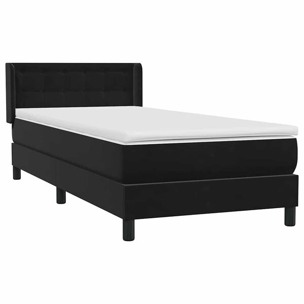 vidaXL Cama box spring com colch&atilde;o 90x210 cm veludo preto