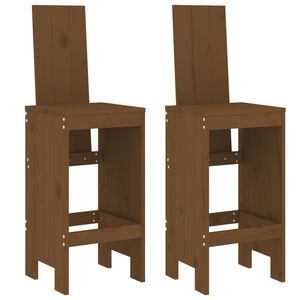 vidaXL Cadeiras de bar 2 pcs 40x42x120 cm pinho maci&ccedil;o castanho-mel