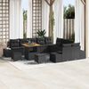 vidaXL Conjunto de Sof&aacute; de Jardim com almofada 13 pcs Preto vime PE