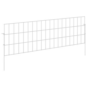 vidaXL Cerca de Jardim com Estacas 48 unid. 95 x 30 cm A&ccedil;o Galvanizado