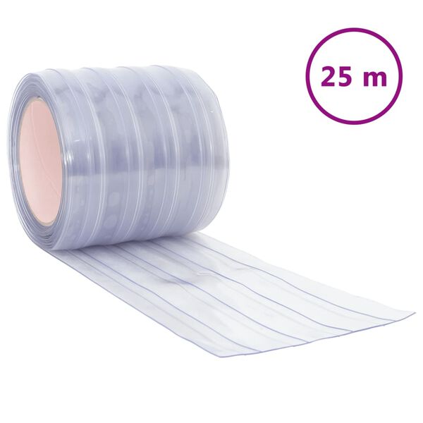 vidaXL Cortina de porta 200 mm x 1,6 mm 25 m PVC transparente