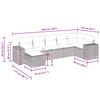 vidaXL 7 pcs conjunto sof&aacute;s p/ jardim c/ almofad&otilde;es vime PE cinzento