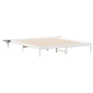 vidaXL Cama com Mesas Laterais Branco 200 x 210 cm