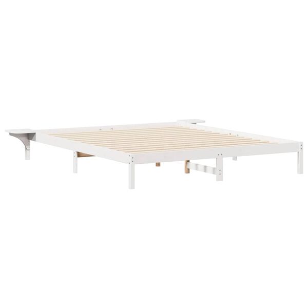 vidaXL Cama com Mesas Laterais Branco 200 x 210 cm