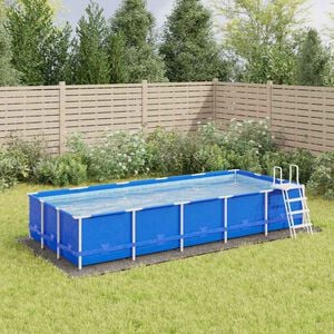 vidaXL Pano para ch&atilde;o de piscinas 550x280 cm poli&eacute;ster geot&ecirc;xtil cinza