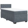 vidaXL Cama com molas/colch&atilde;o 90x190 cm veludo cinza-escuro