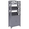 vidaXL Arm&aacute;rio de casa de banho 46x24x116cm madeira paulownia cinzento