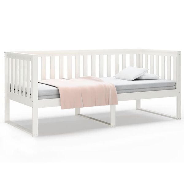 vidaXL Sof&aacute;-cama sem colch&atilde;o 90x200 cm madeira de pinho maci&ccedil;a branco