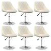 vidaXL Cadeiras de jantar girat&oacute;rias 6 pcs veludo cor creme