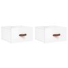 vidaXL Mesas de cabeceira parede 2 pcs 35x35x20 cm branco brilhante