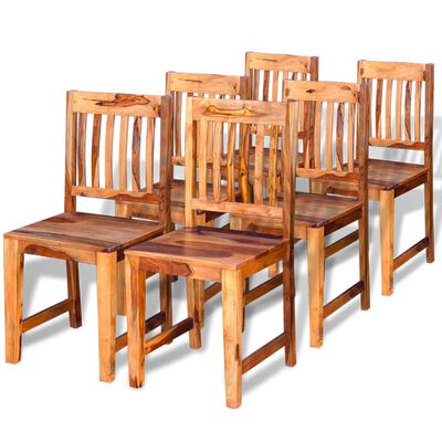 vidaXL Cadeiras de jantar 6 pcs madeira sheesham sólida
