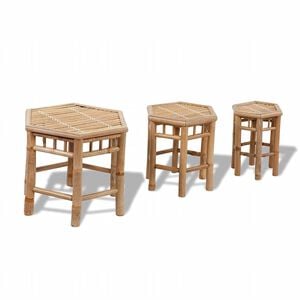 vidaXL Bancos de jardim 3 pcs bambu