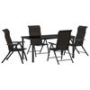 vidaXL Conjunto de Jantar para Jardim 5 pcs Caf&eacute; Preto