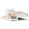 vidaXL Estrutura de cama c/ gavetas 90x200 cm pinho maci&ccedil;o branco