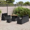 vidaXL Conjunto de Sofá de Jardim 8 pcs Preto 80 x 80 x 71 cm