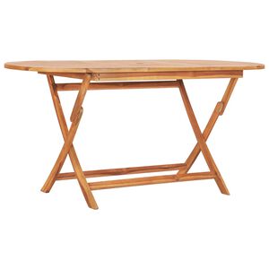 vidaXL Mesa de jardim dobr&aacute;vel 160x80x75 cm madeira de teca maci&ccedil;a