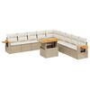 vidaXL 11 pcs conjunto sof&aacute;s de jardim c/ almofad&otilde;es vime PE bege