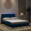 vidaXL Estrutura de cama com LED sem colch&atilde;o Hanko 140x190 cm veludo azul
