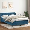 vidaXL Cama com molas/colch&atilde;o 140x210 cm veludo azul-escuro