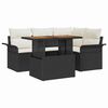vidaXL Conjunto de Sof&aacute; de Jardim 5 unid. Preto e creme