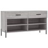 vidaXL Banco sapateira 102x35x55 cm derivados madeira cinzento sonoma