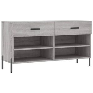 vidaXL Banco sapateira 102x35x55 cm derivados madeira cinzento sonoma