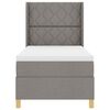 vidaXL Cama Box com colch&atilde;o Cinzento-acastanhado 140 x 200 cm tecido